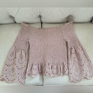 Express Blush Smocked Top